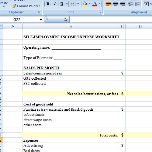 Detail Self Budget Template Nomer 49