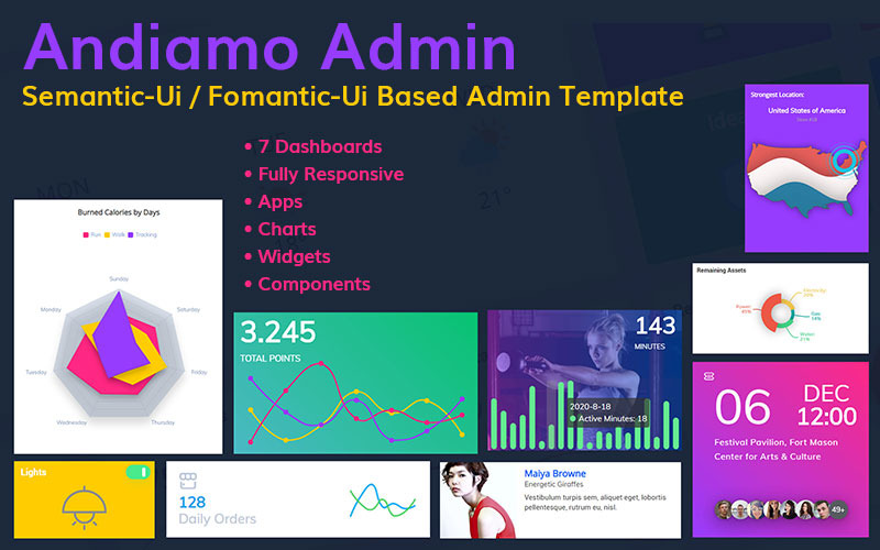 Detail Semantic Ui Admin Template Free Nomer 43