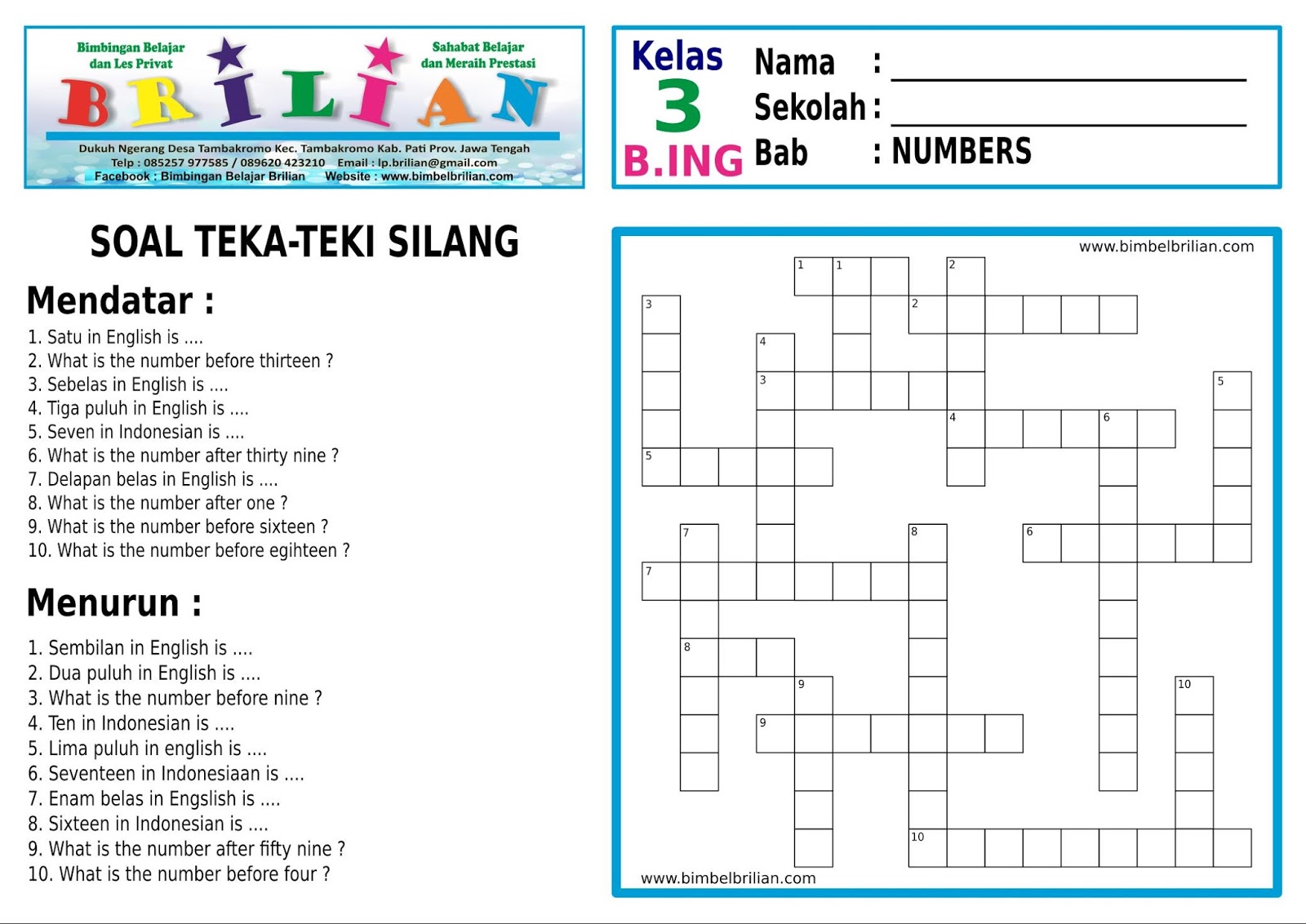 Detail Sembilan Belas Bahasa Inggris Nomer 29