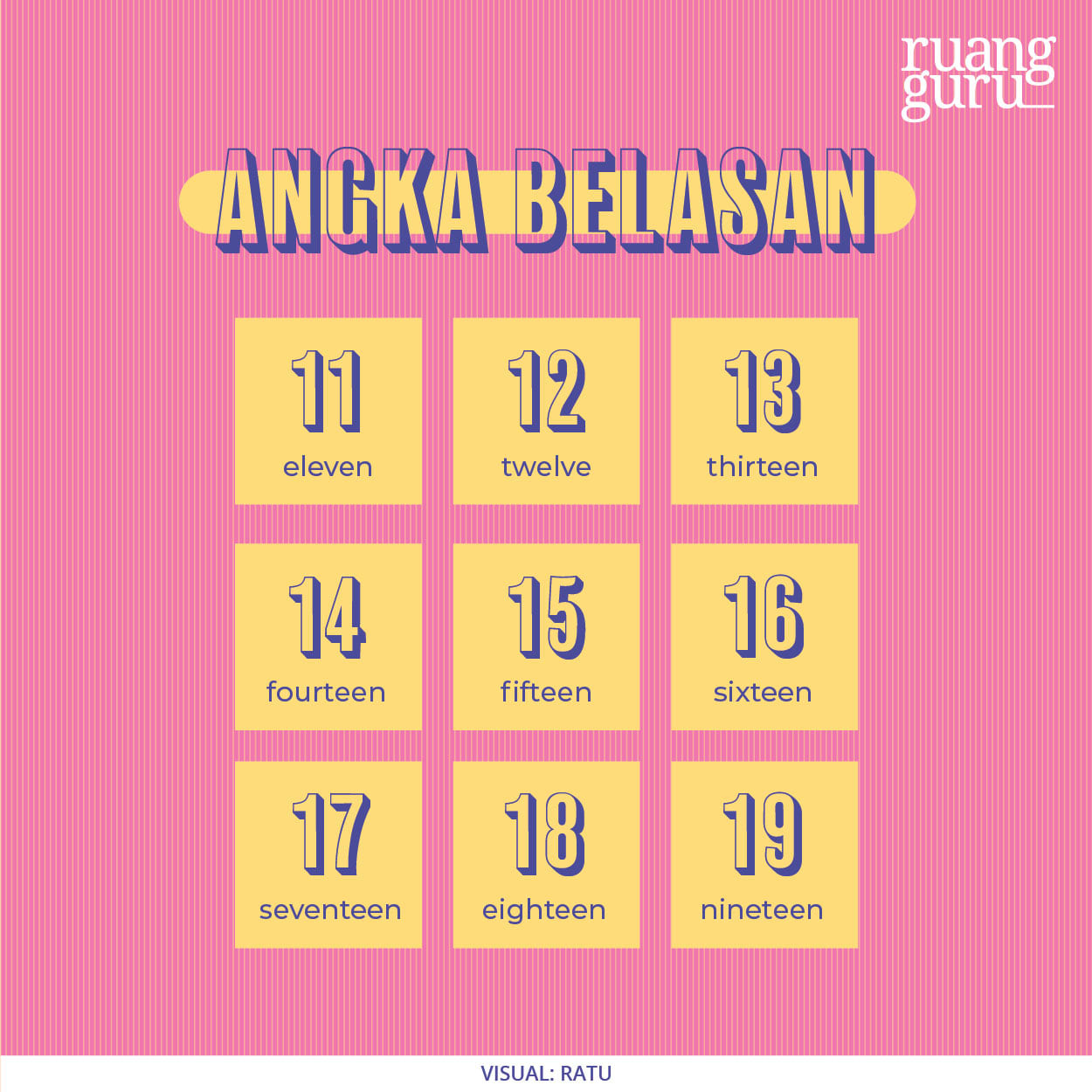 Detail Sembilan Belas Bahasa Inggris Nomer 3