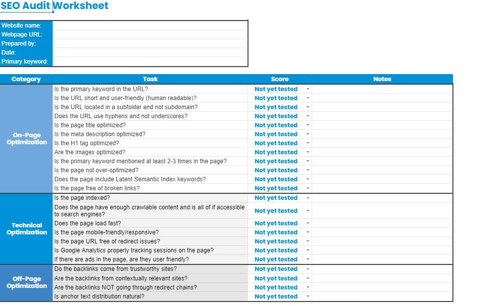 Detail Seo Template Excel Nomer 19
