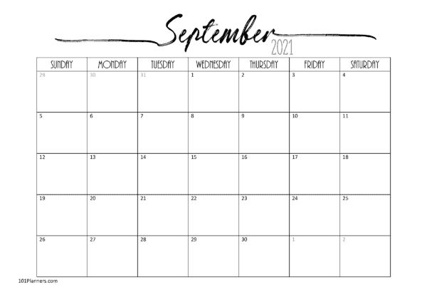 September Calendar Template - 57+ Koleksi Gambar