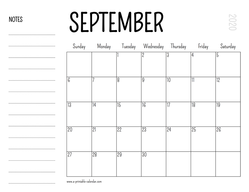 September Calendar Template - 57+ Koleksi Gambar