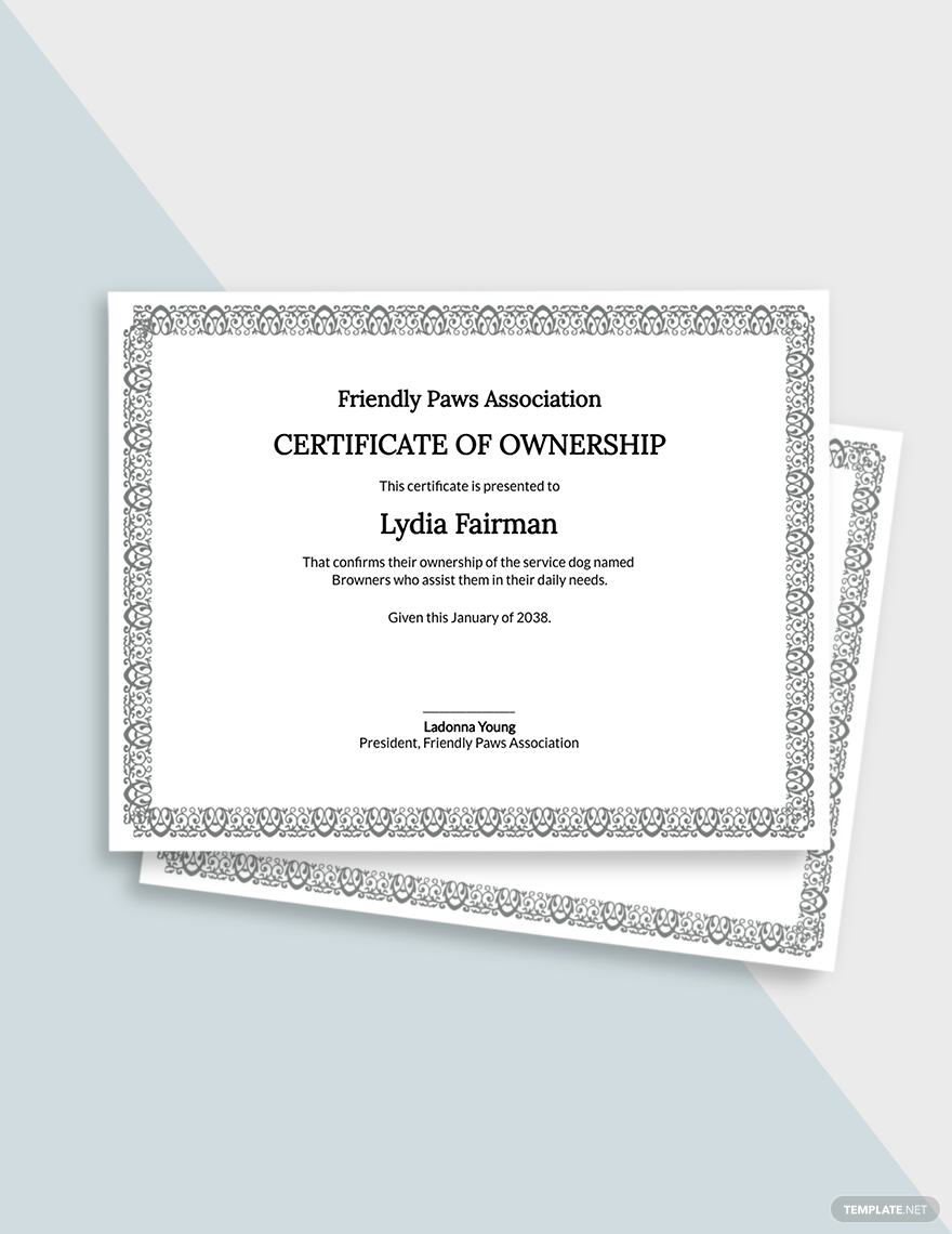 Detail Service Dog Training Certificate Template Nomer 20