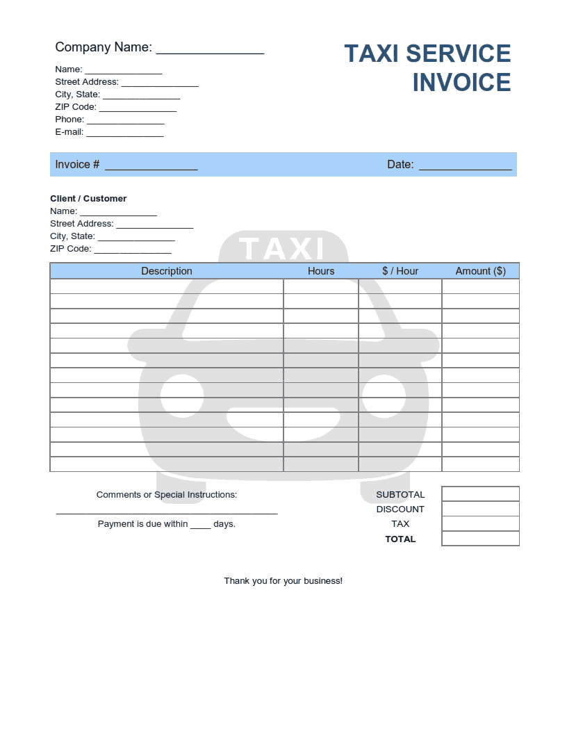 Detail Service Invoice Template Word Download Free Nomer 22