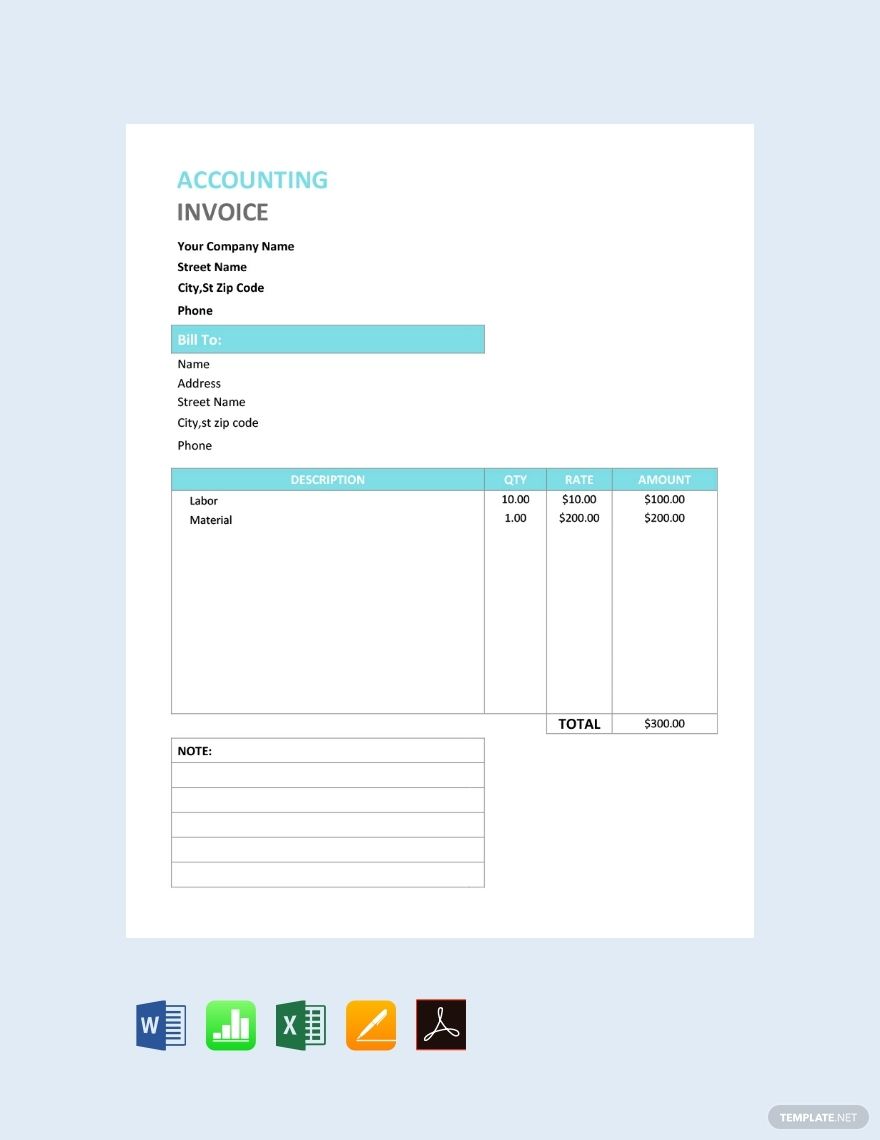 Detail Service Invoice Template Word Download Free Nomer 25