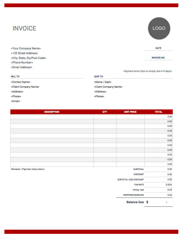 Detail Service Invoice Template Word Download Free Nomer 29