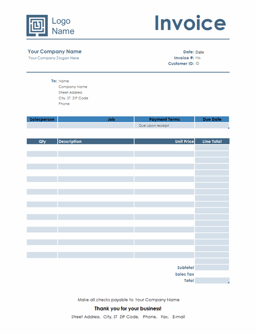 Detail Service Invoice Template Word Download Free Nomer 10