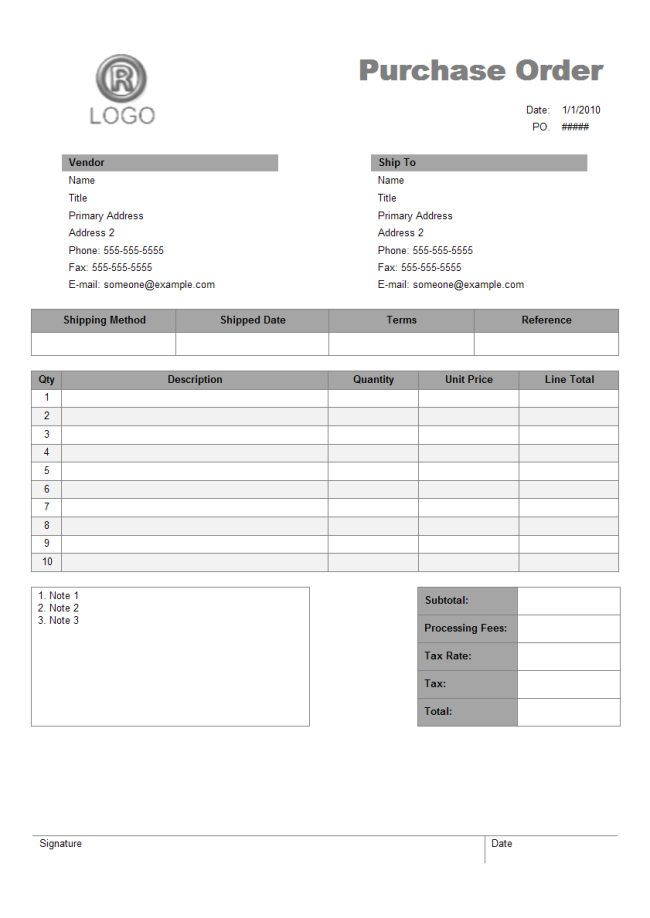 Detail Service Purchase Order Template Nomer 15