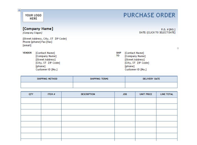 Detail Service Purchase Order Template Nomer 20