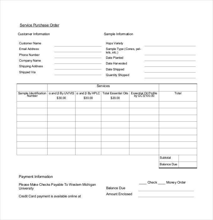 Detail Service Purchase Order Template Nomer 31