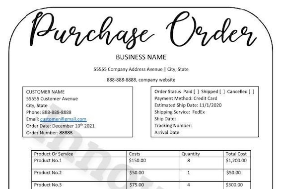 Detail Service Purchase Order Template Nomer 42