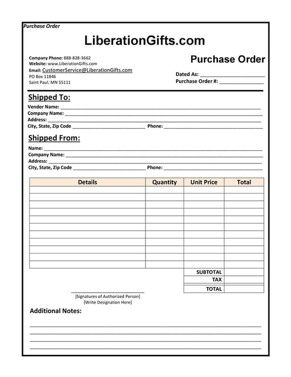 Detail Service Purchase Order Template Nomer 44