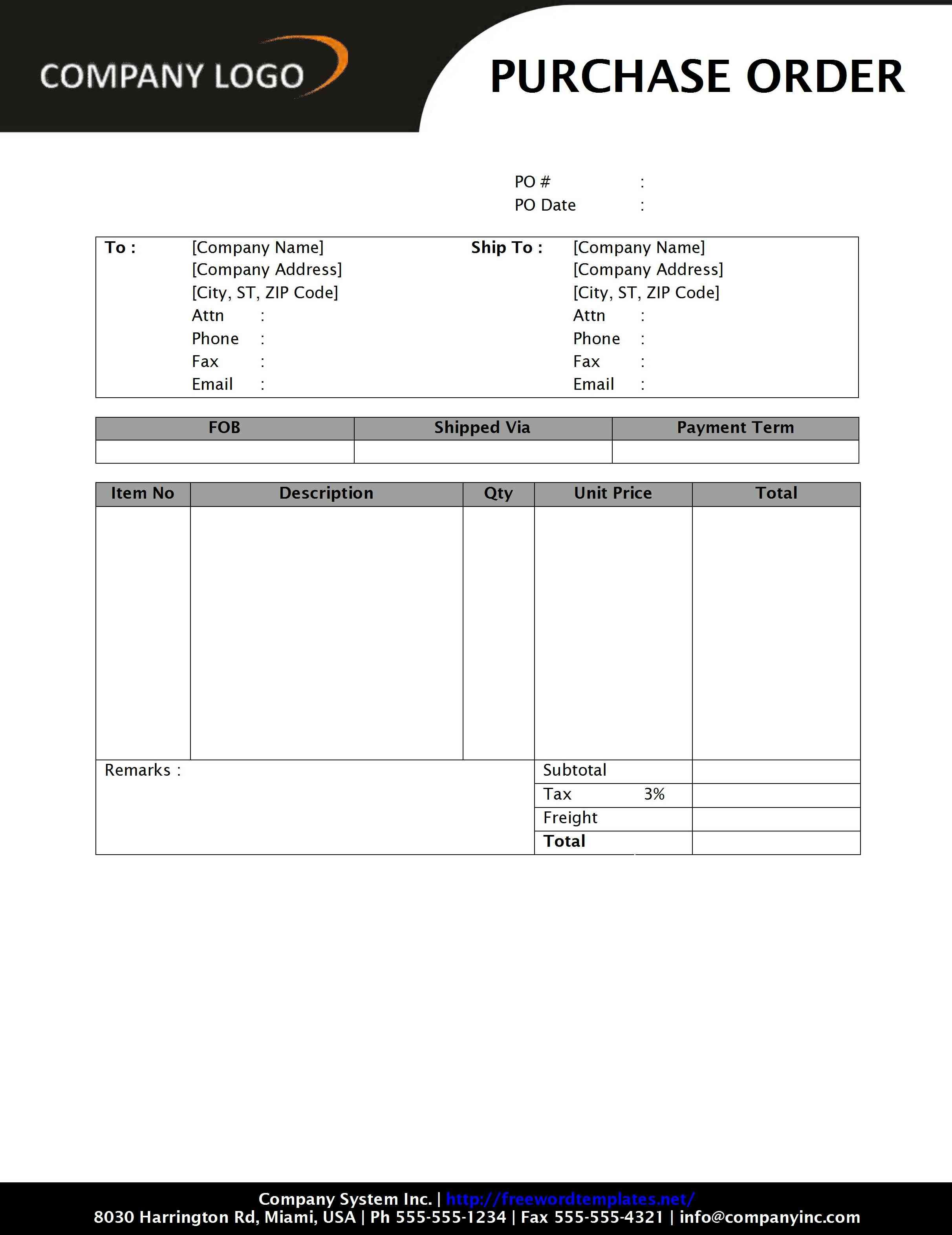 Detail Service Purchase Order Template Nomer 10