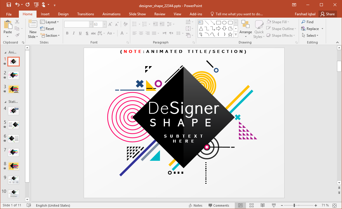 Detail Shapes Powerpoint Template Nomer 2