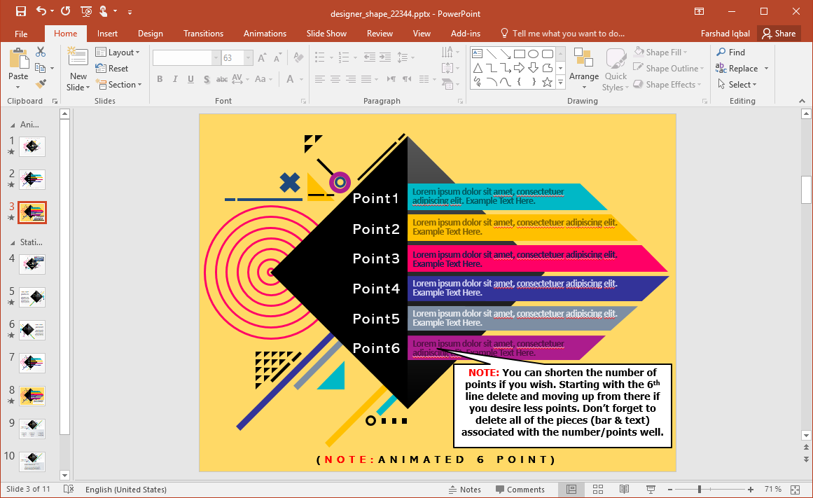 Detail Shapes Powerpoint Template Nomer 19