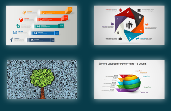 Detail Shapes Powerpoint Template Nomer 3