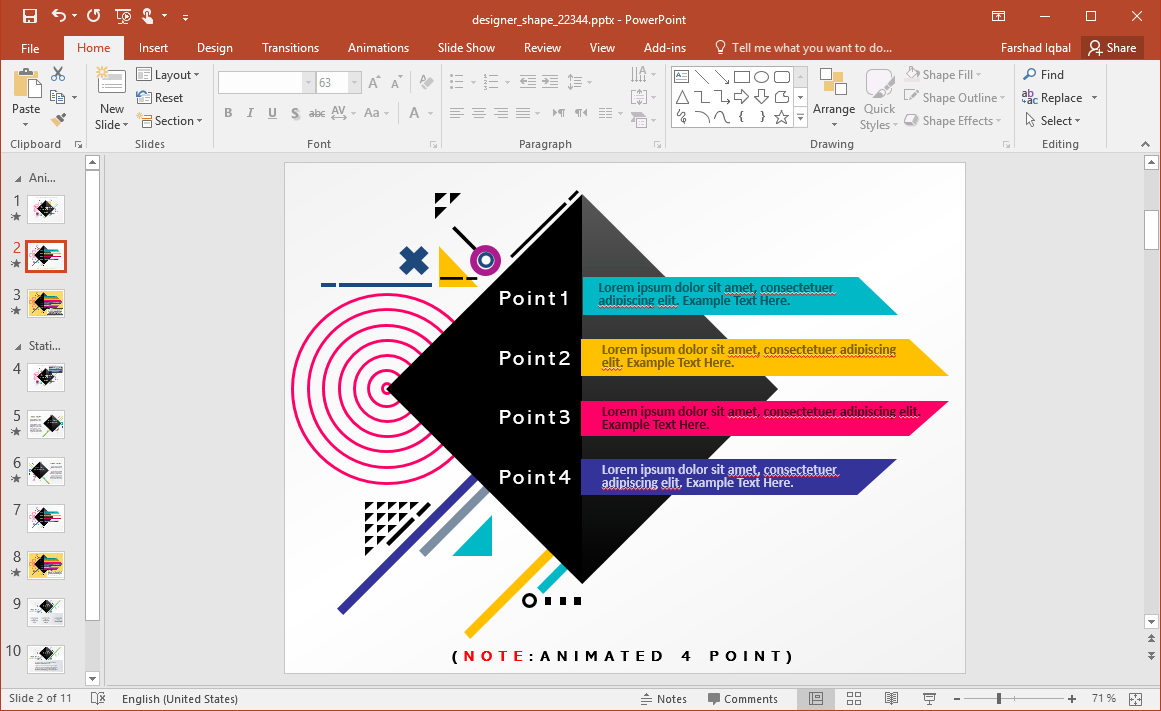 Detail Shapes Powerpoint Template Nomer 5
