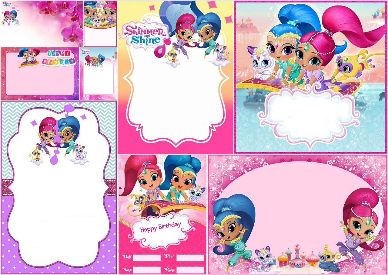 Detail Shimmer And Shine Birthday Card Template Nomer 17