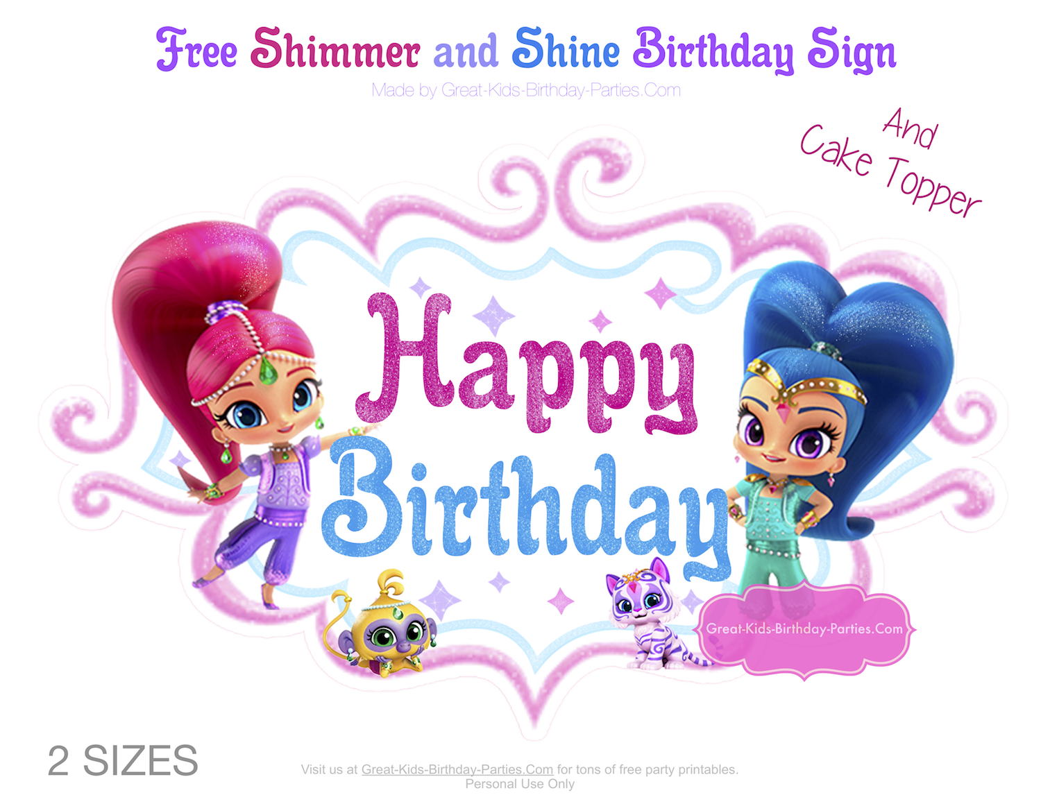 Detail Shimmer And Shine Birthday Card Template Nomer 18