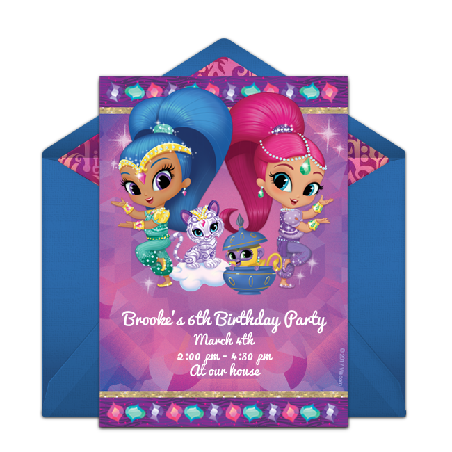 Detail Shimmer And Shine Birthday Card Template Nomer 3