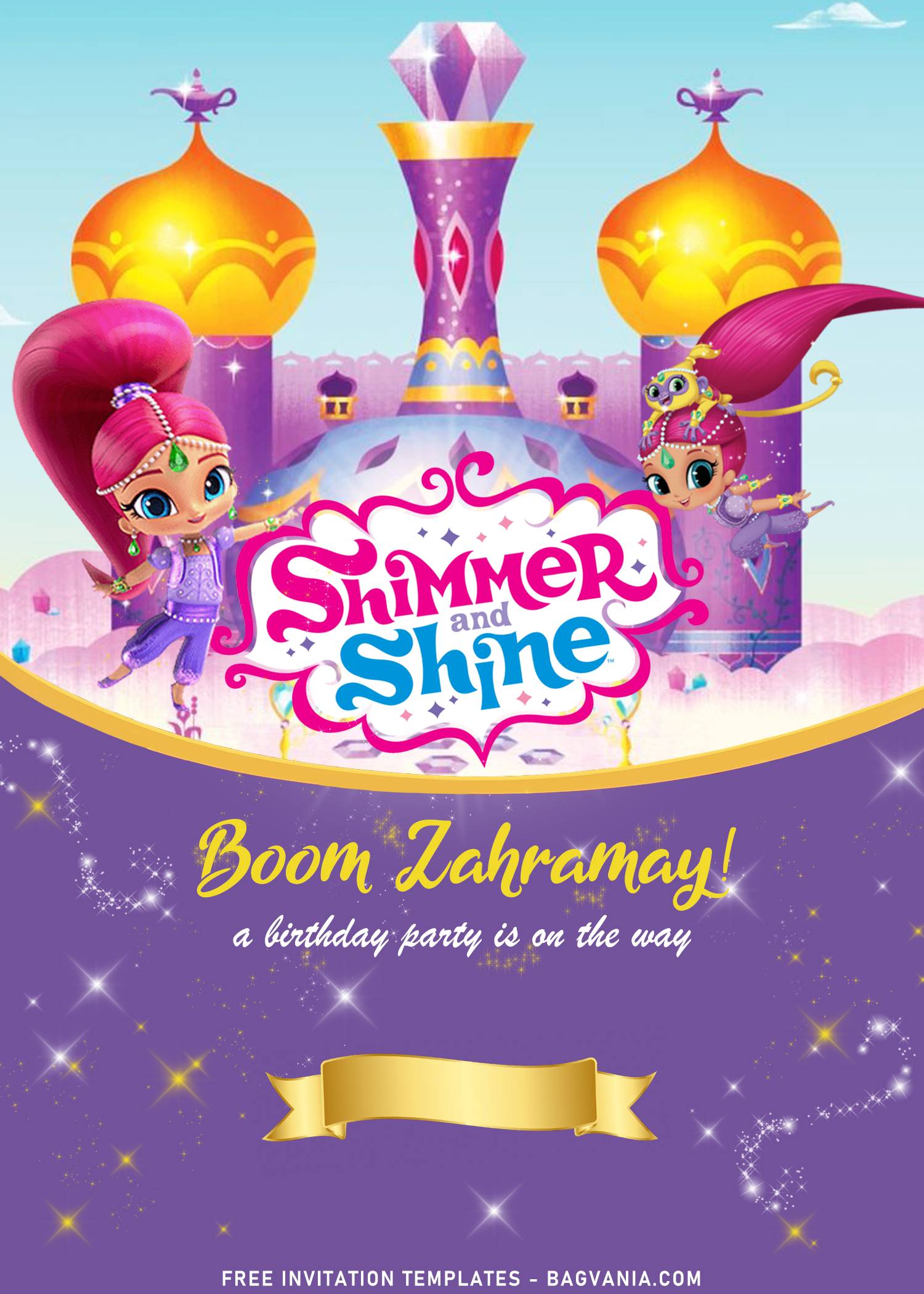 Detail Shimmer And Shine Birthday Card Template Nomer 38