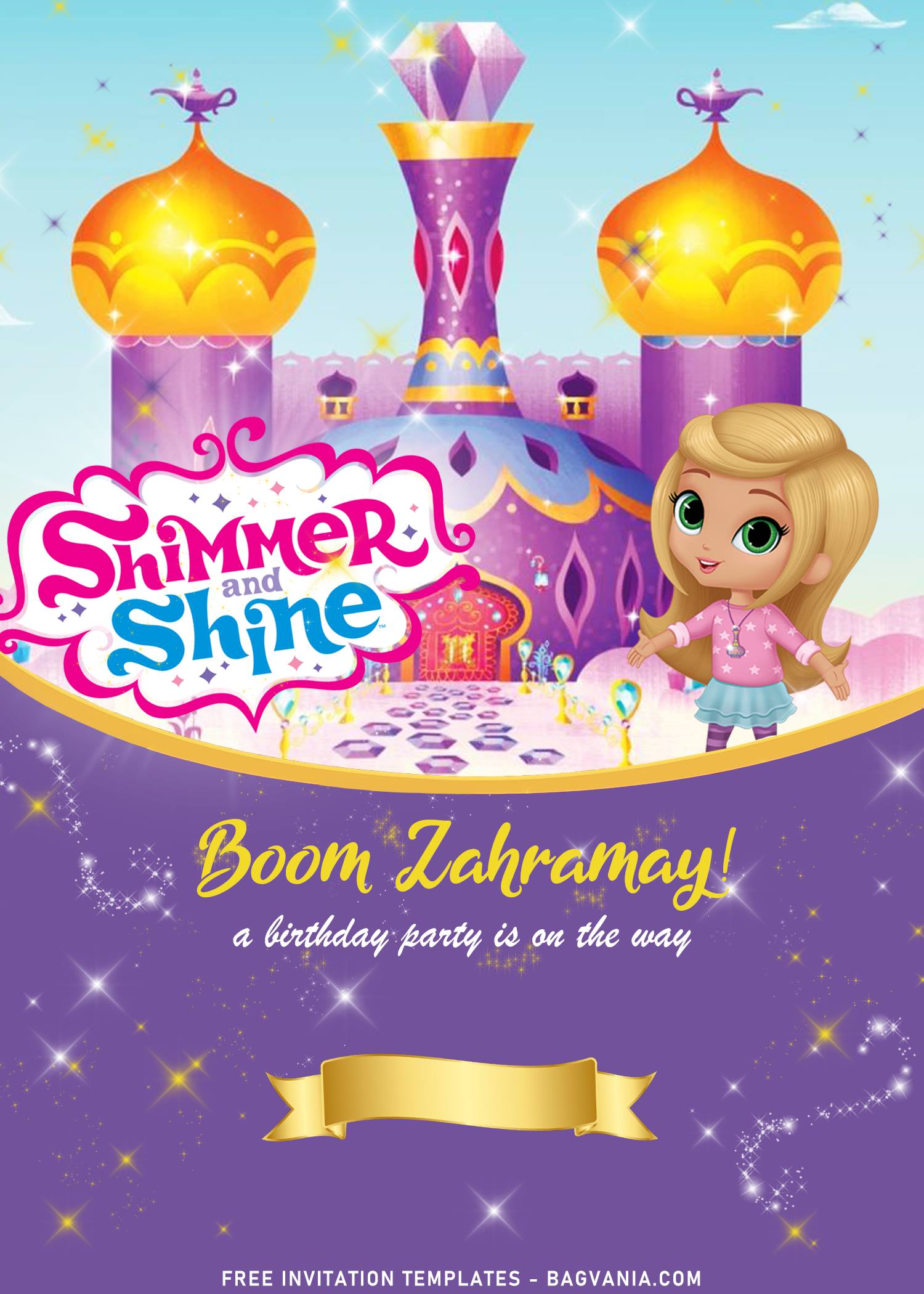 Detail Shimmer And Shine Birthday Card Template Nomer 49
