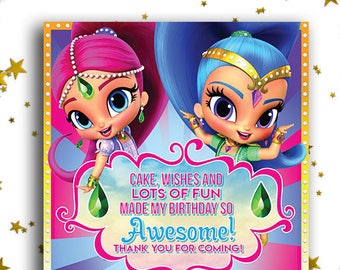 Detail Shimmer And Shine Birthday Card Template Nomer 54