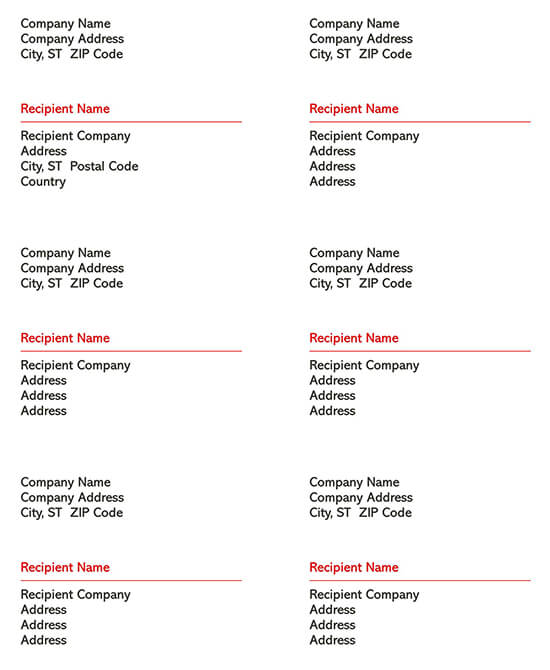 Detail Shipping Address Label Template Nomer 26