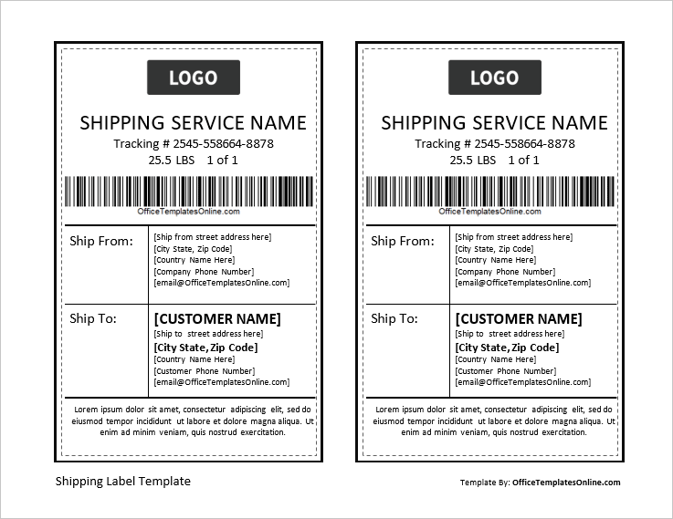 Detail Shipping Address Label Template Nomer 7