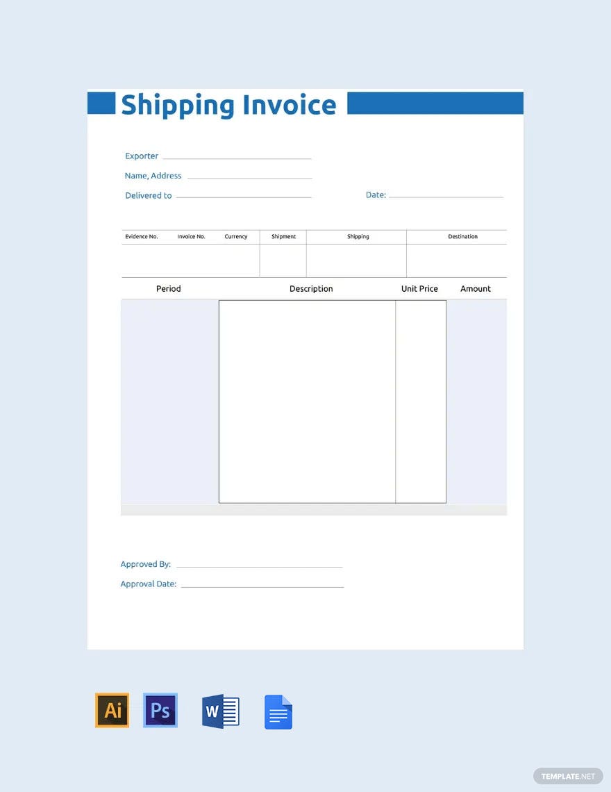 Detail Shipping Invoice Template Nomer 41