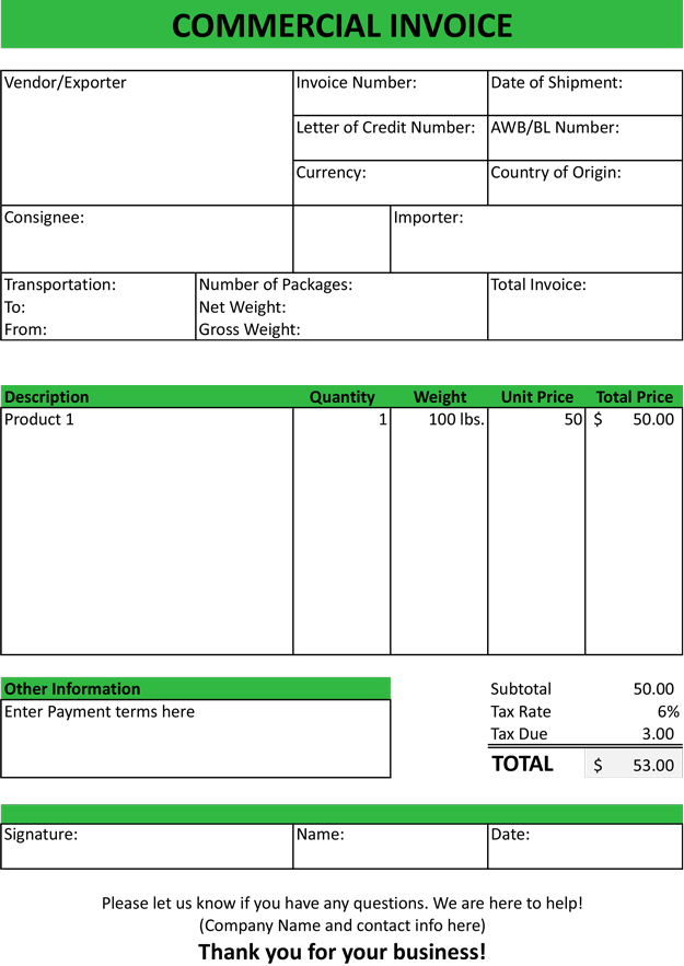 Detail Shipping Invoice Template Nomer 42