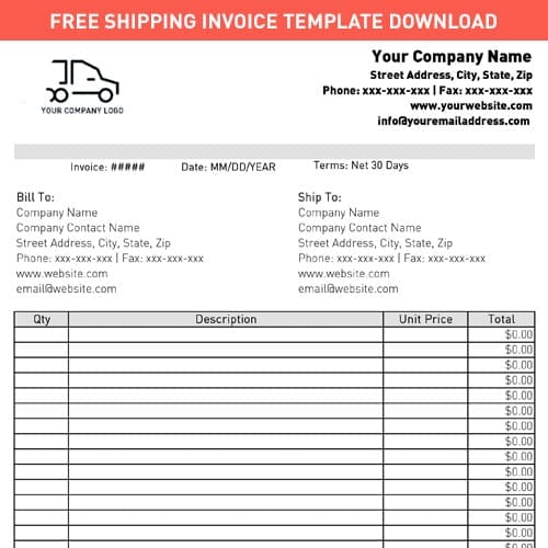 Detail Shipping Invoice Template Nomer 7