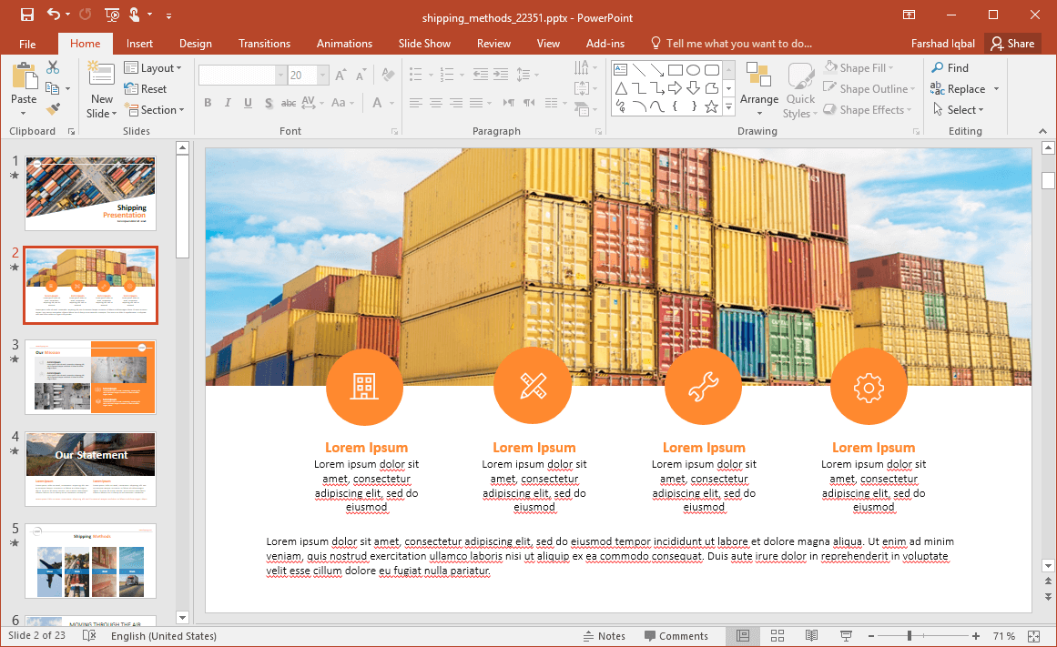Detail Shipping Presentation Template Nomer 14