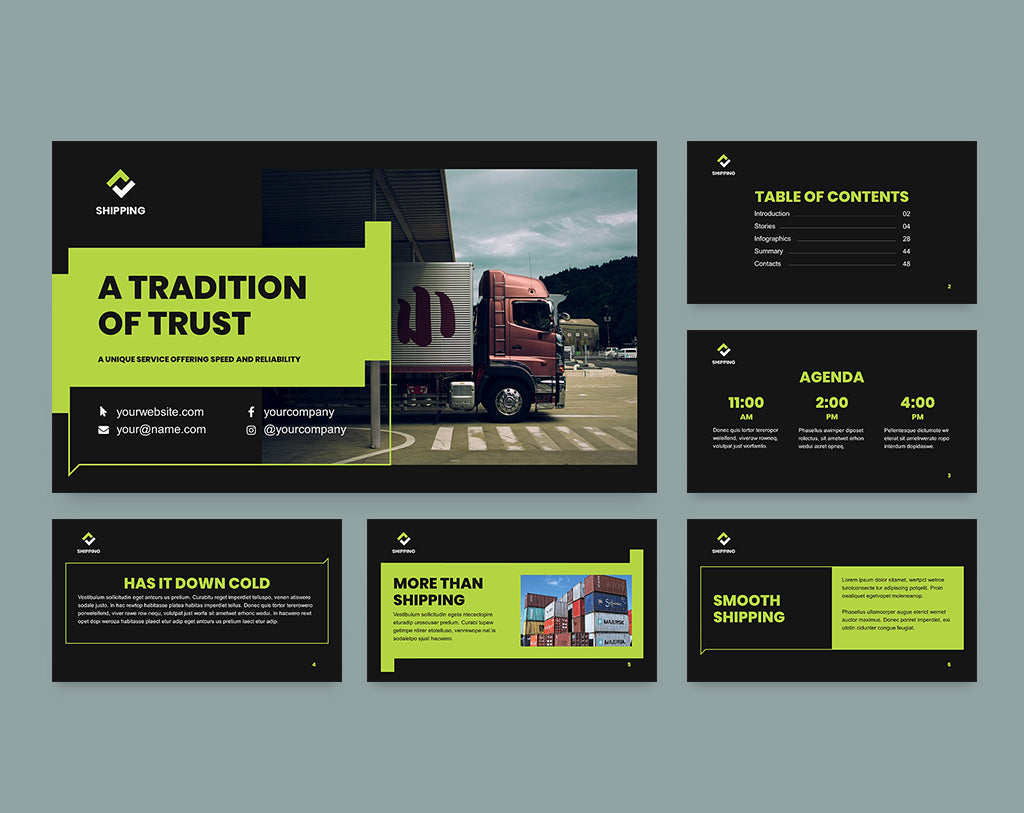 Detail Shipping Presentation Template Nomer 47