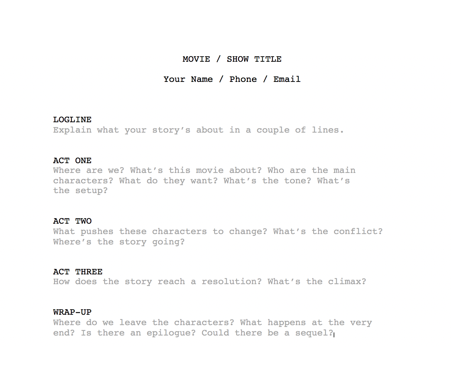 Detail Short Film Screenplay Template Nomer 9