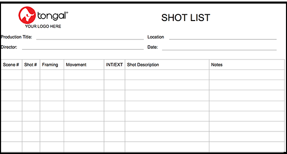 Detail Shot List Template Nomer 29