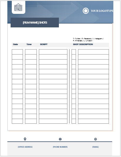 Detail Shot List Template Nomer 51
