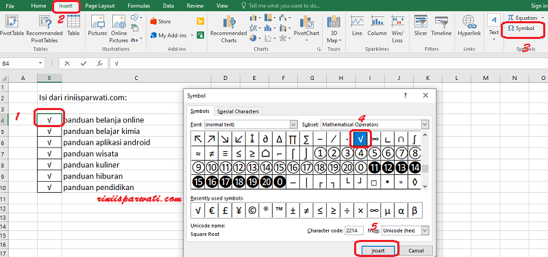 Detail Simbol Ceklis Di Excel Nomer 2