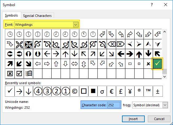 Detail Simbol Ceklis Di Excel Nomer 49