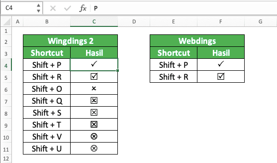 Detail Simbol Centang Di Excel Nomer 13