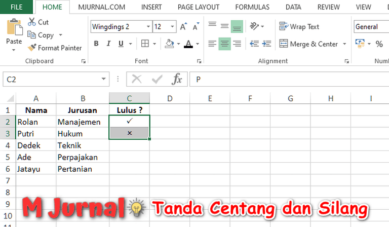 Detail Simbol Centang Di Excel Nomer 7