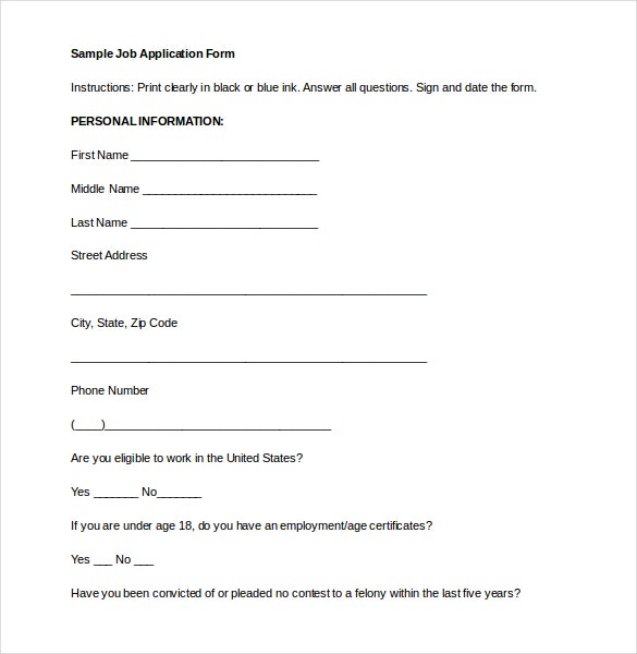 Simple Application Form Template - KibrisPDR