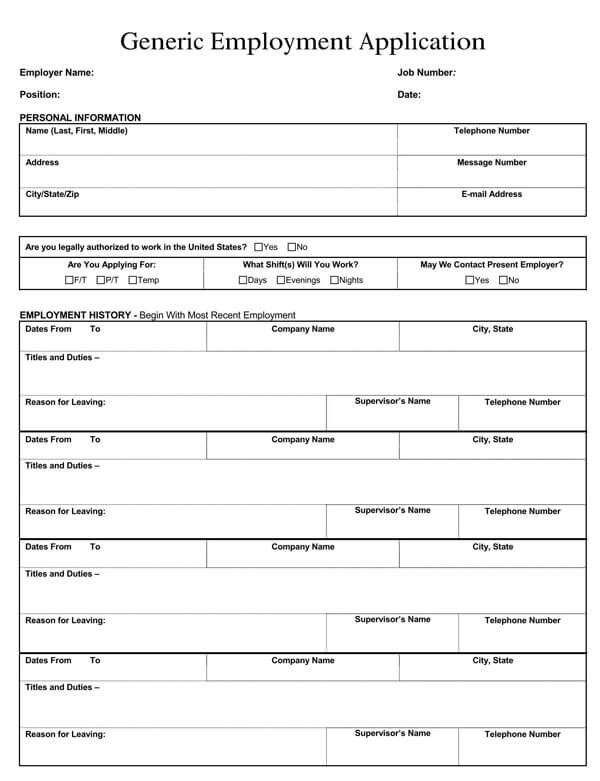 Detail Simple Application Form Template Nomer 30