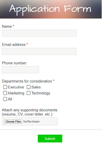 Detail Simple Application Form Template Nomer 32