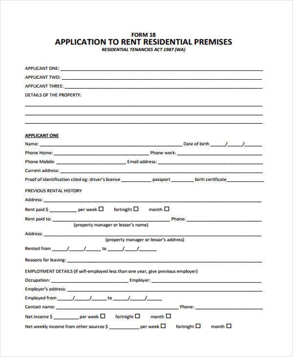 Detail Simple Application Form Template Nomer 5