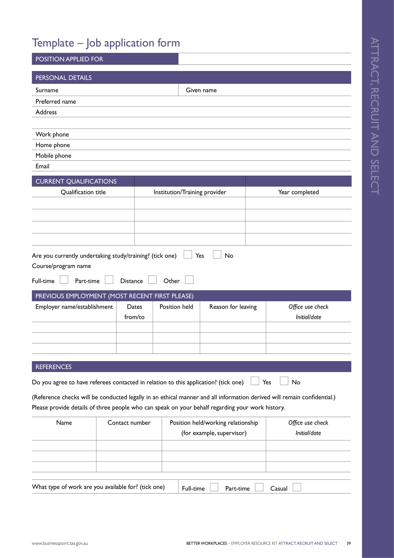 Detail Simple Application Form Template Nomer 39
