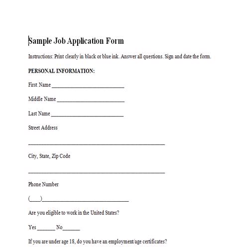 Detail Simple Application Form Template Nomer 45