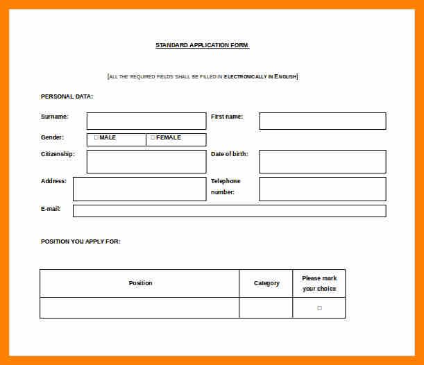 Detail Simple Application Form Template Nomer 51