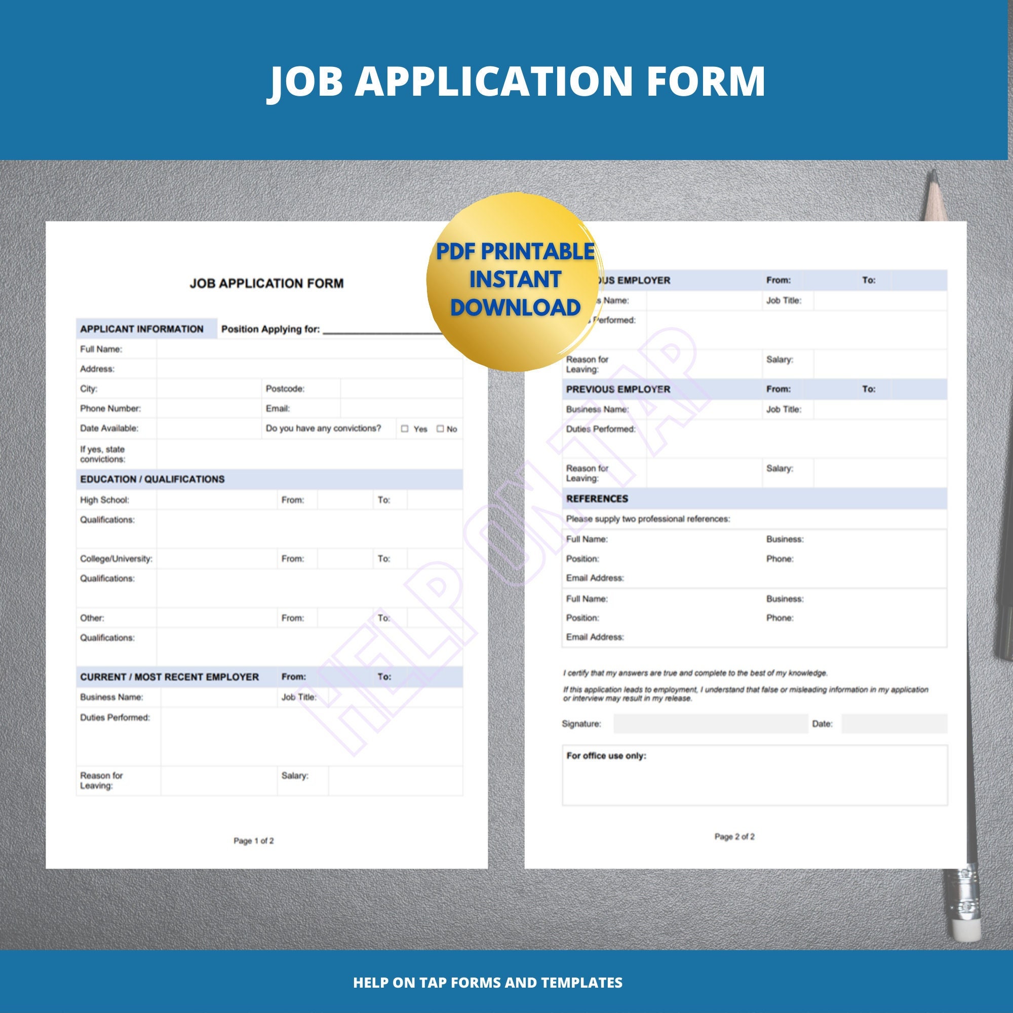 Detail Simple Application Form Template Nomer 55